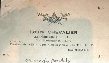 Carte de visite: Louis Chevalier, Périgord la Justice.