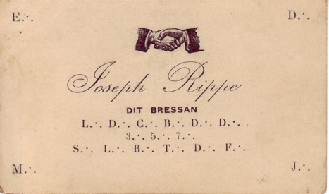 Carte de visite: Joseph Rippe, Bressan la Douceur.